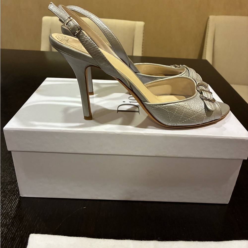 Dior Women's Metallic Silver Heels